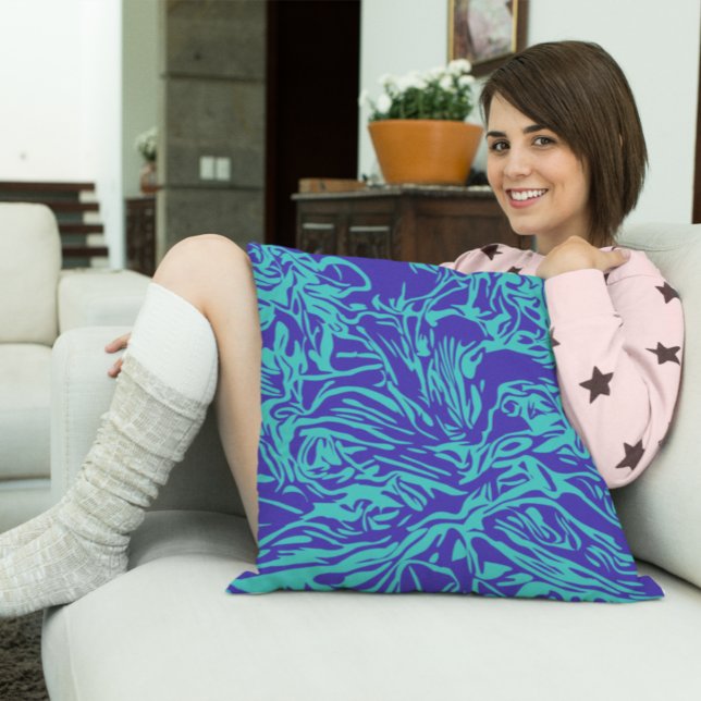 Coussin Abstrait végétal tropical (Créateur téléchargé)