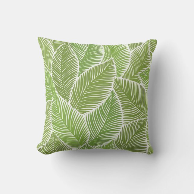 Coussin Abstrait vert fleuri, arrière - plan sans soudure. (Recto)