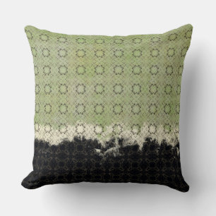 Coussin Abstrait vert, gris, bronze Motif Vintage
