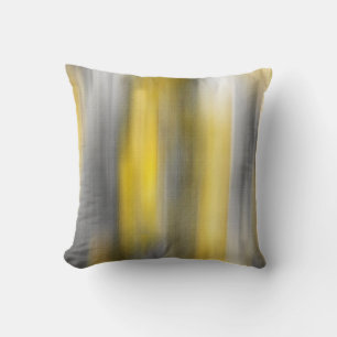 Coussin Abstrait vertical jaune et gris