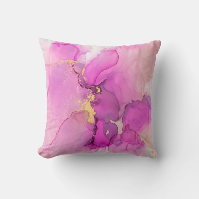 Coussin Abstrait violet, lilas, rose, or arrière - plan,  (Recto)