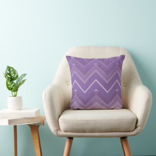Coussin Abstrait Violet Zigzag
