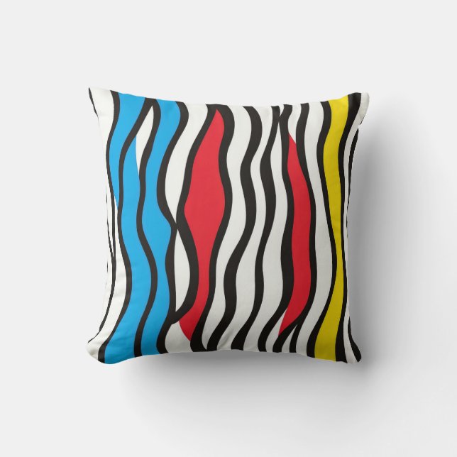 Coussin Abstrait Wavy Stripes (Recto)