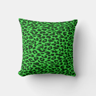 Coussin Abstraite de fourrure de léopard motif vert
