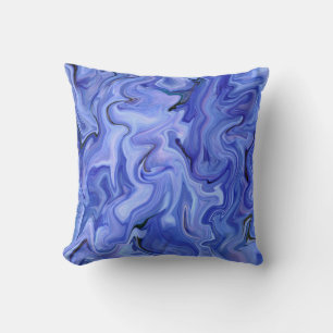 Coussin Abstraite de soie bleue