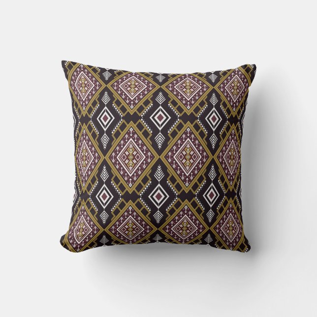 Coussin Abstraite géométrique ethnique, design de papier p (Recto)
