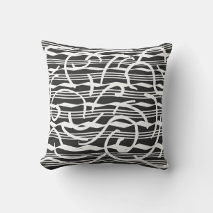 Coussin Abstraite ligne géométrique blanche moderne