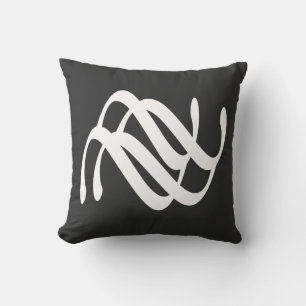 Coussin Abstraite ligne géométrique blanche moderne