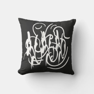 Coussin Abstraite ligne géométrique blanche moderne