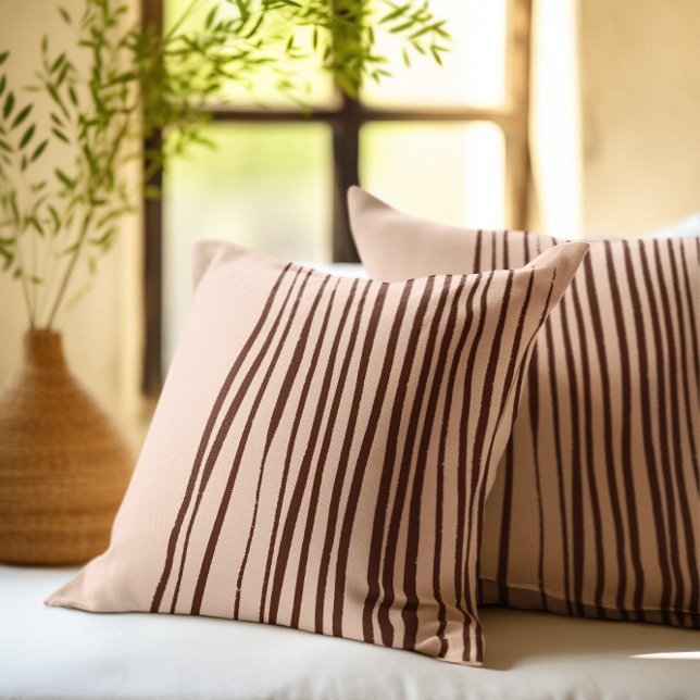 Coussin Abstraite Peach Terracotta moderne (Abstract Modern Peach Terracotta Throw Pillow)