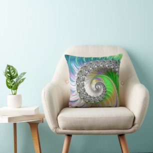 Coussin Abstraite spirale colorée fractale