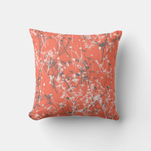 Coussin Abstraits modernes Terracotta Floral Fleurs sauvag