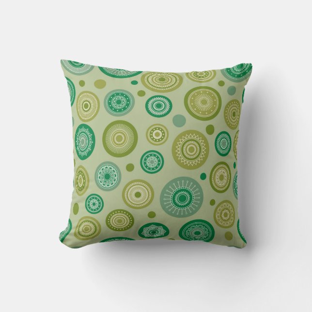 Coussin Abstraits ornements ronds sans couture motif vinta (Recto)