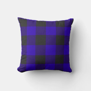 Coussin Accent à carreaux Royal Blue Buffalo