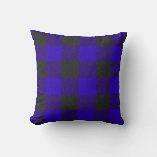 Coussin Accent à carreaux Royal Blue Buffalo (Recto)