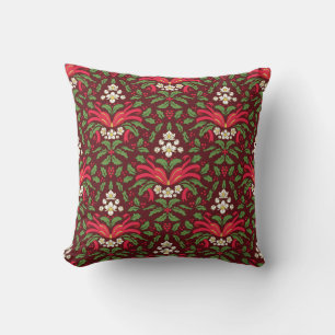Coussin Accent de canapé en houx et baies de Noël