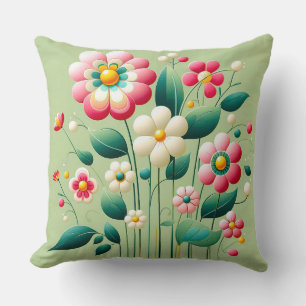 Coussin 🌸 Accent de décoration de chambre florale 3D coul