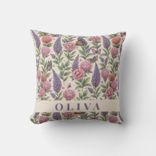 Coussin Accent de jardin de papillon botanique