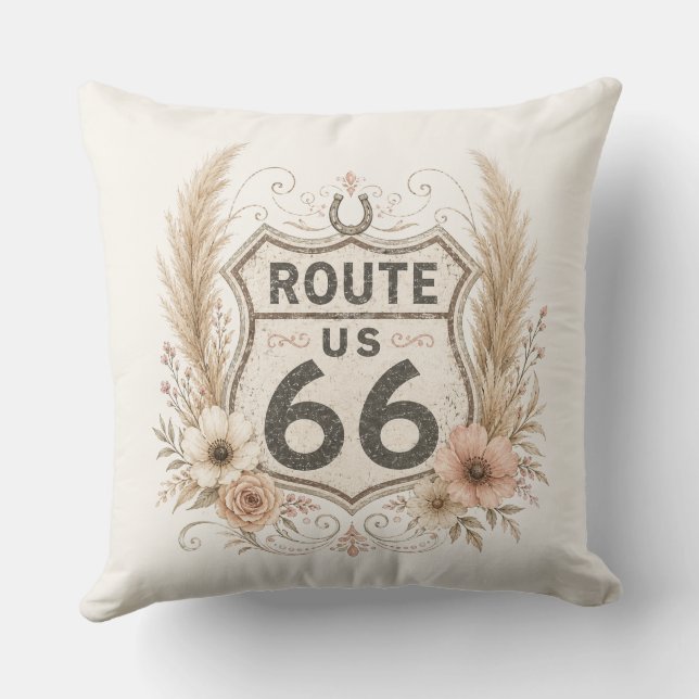 Coussin Accent de la route mère florale boho (Verso)