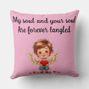 Coussin Accent de maison romantique pour âme sœur et cœur