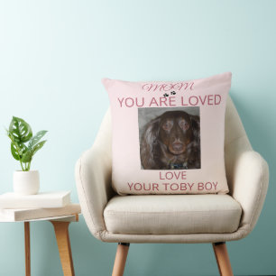 Coussin Accent de photo sincère pour maman d'animaux
