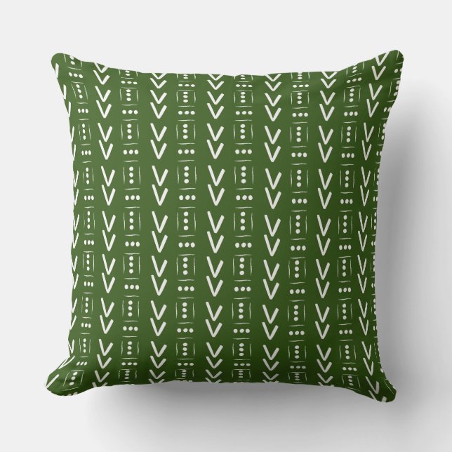 Coussin Accent d'impression de boue d'arrow moderne vert F (Recto)