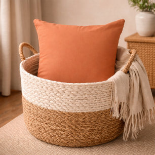 Coussin Accent en terre cuite orange brûlée uni