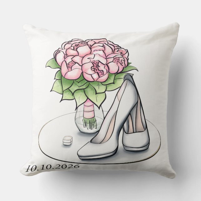 Coussin Accent esthétique minimaliste de mariage (Recto)
