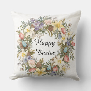 Coussin Accent floral aquarelle botanique de Pâques