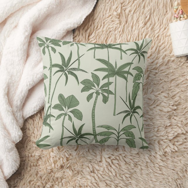 Coussin Accent luxuriant : Botanical Palm Teinte de Sauge  (Couverture)