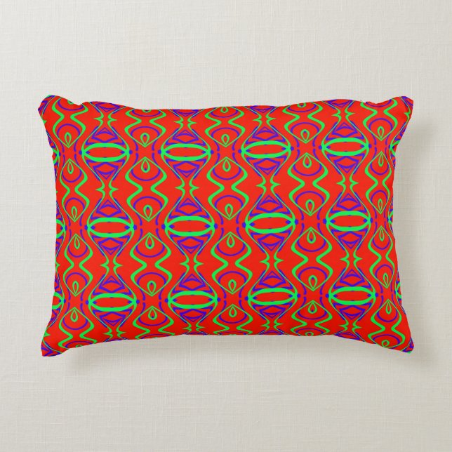 Coussin Accent, motif d'impression en tissu rouge (Devant)