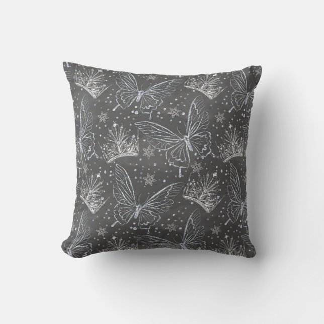 Coussin Accent Papillon & Couronne Crépuscule (Recto)