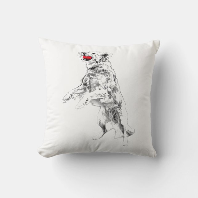 Coussin Accent rouge, mouvement d'automne (Recto)
