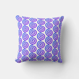 Coussin Accenteur Spirale Décorative Blanc Bleu Violet