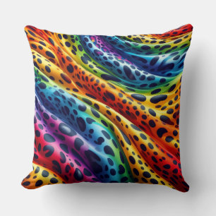 Coussin Accents Féminins   Imprimé Léopard Arc-en-Ciel