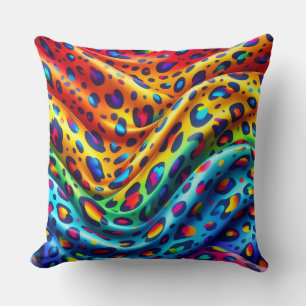 Coussin Accents Féminins   Imprimé Léopard Arc-en-Ciel