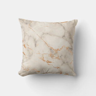 Coussin Accents marrons et motif abstrait blanc