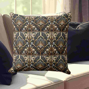 Coussin Accents Rétro pour Maison Art Déco Noir et Or