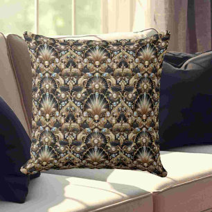 Coussin Accents Rétro pour Maison Art Déco Noir et Or