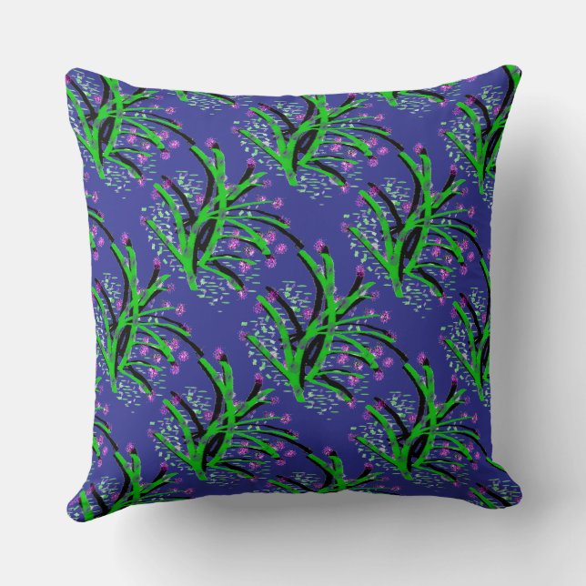 Coussin Accentuation Arbustive Décorative Bleu Foncé (Verso)