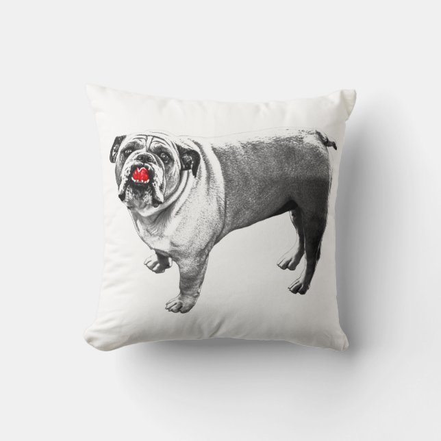 Coussin Accentuation de Bulldog Coin Ruban (Recto)