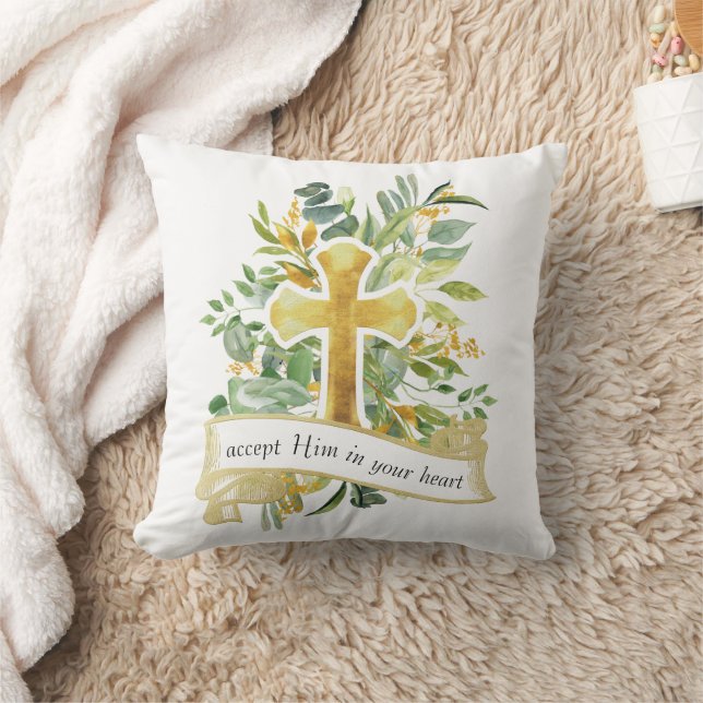 Coussin Acceptez Jésus dans votre coeur - Foi chrétienne (Couverture)