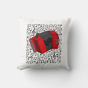 Coussin Accordion Musical Notes Accordioniste Folk Musicia