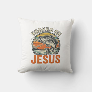Coussin Accro à Jésus Bass Fishing Vintage Foi