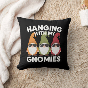 Coussin Accroché avec mes gnomes drôle de gnome de jardin