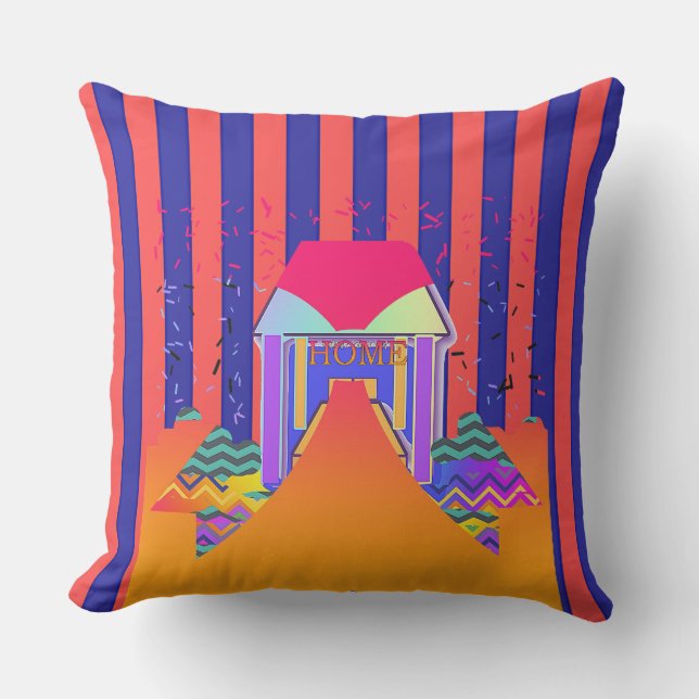 Coussin Accueil Bleu Rouge (Recto)
