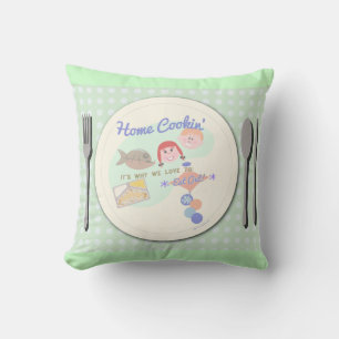 Coussin Accueil Cuisine Amusante Retro Nourriture Mealtime