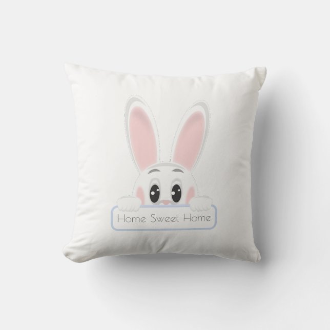 Coussin Accueil Douillet Lapin Blanc (Recto)
