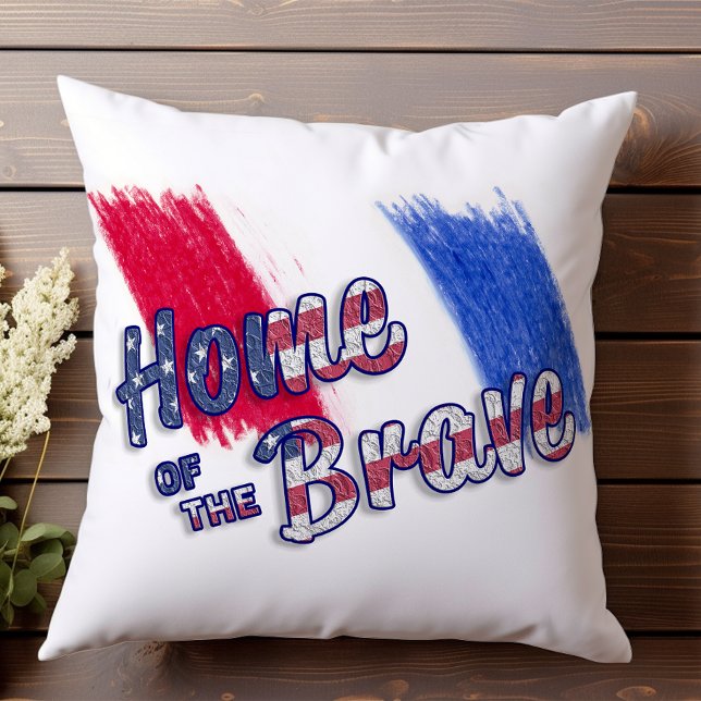 Coussin Accueil du Brave Rouge Blanc et Bleu Patriotique (Créateur téléchargé)