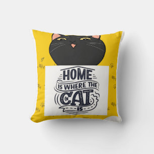 Coussin Accueil Est Où Est Le Chat, Cadeau Amoureux des ch